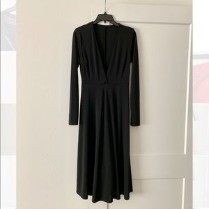 Black Long Sleeve Midi Dress🖤